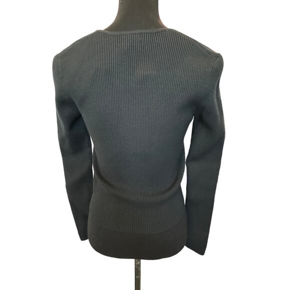 New ~ OPEN EDIT NORDSTROM ~ Viscose Black Long Sleeve Knitted Blouse Top Size S - Picture 6 of 8